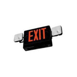 Basic/Universal Combo LED Exit & Emergency Light - Single or Double Face  - Red Letters/Black Housing