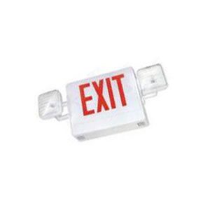 Basic/Universal Combo LED Exit & Emergency Light - Single or Double Face  - Red Letters/White Housing