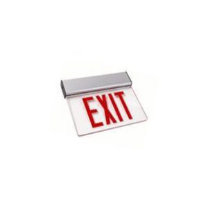 Edge Lit LED Exit Sign - Double Face  - Battery Backup - Self Diagnostic Testing - Red Letters/Clear Face
