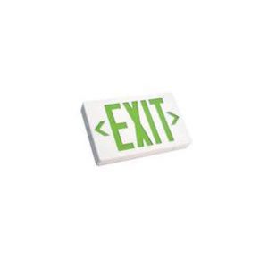 Basic/Universal LED Exit Sign - Single or Double Face - Battery Backup - Remote Capable - Green Letters/White Housing