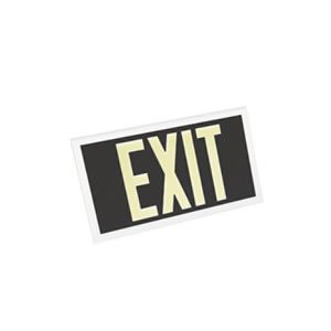 100-foot Viewing-Single Face-Self-Luminous Exit Sign-Black w/ White Frame