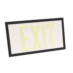 100-foot Viewing-Double Face-Self-Luminous Exit Sign-White w/ Black Frame