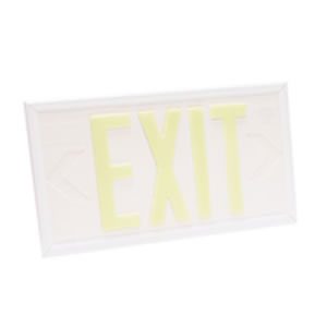 100-foot Viewing-Double Face-Self-Luminous Exit Sign-White w/ White Frame