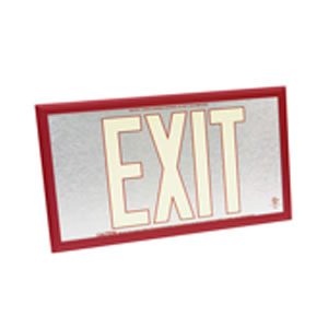 50-foot Viewing-Double Face-Self-Luminous Exit Sign-Aluminum w/ Red Frame