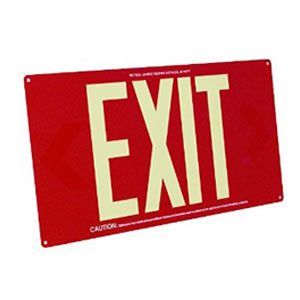 50-foot Viewing-Single Face-Self-Luminous Exit Sign-Red