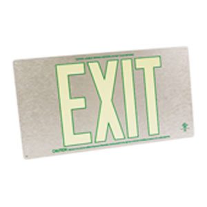 50-foot Viewing-Single Face-Self-Luminous Exit Sign-Aluminum & Green
