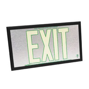 50-foot Viewing-Single Face-Self-Luminous Exit Sign-Aluminum & Green w/ Black Frame