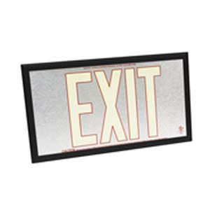 50-foot Viewing-Double Face-Self-Luminous Exit Sign-Aluminum w/ Black Frame