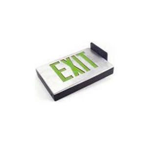 Cast Aluminum LED Exit Sign - Double Face - Battery Backup  - Green Letters