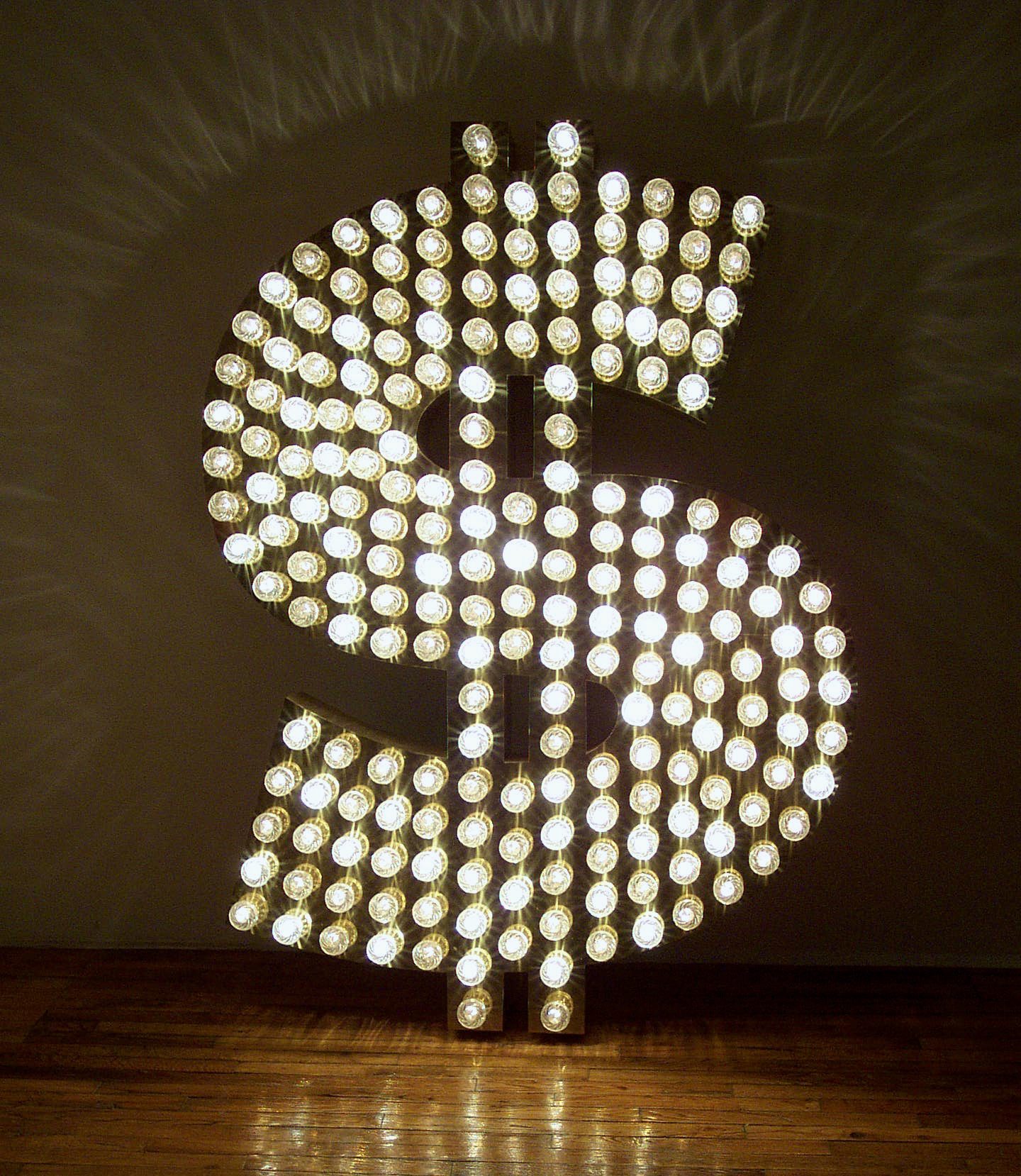 Dollar Sign made of lights