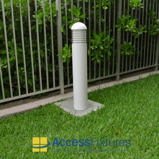 Round Dome Top Bollards Louvers White Installed