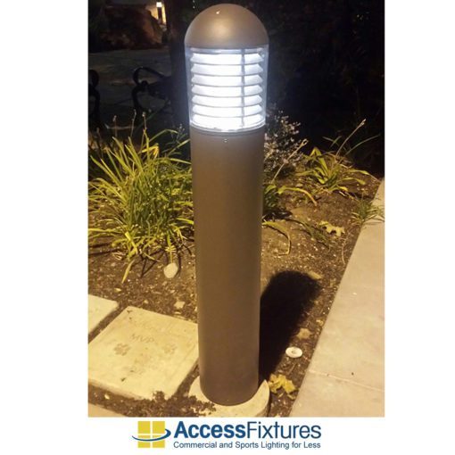 Round Dome Top Commercial Bollard Light with Louvers