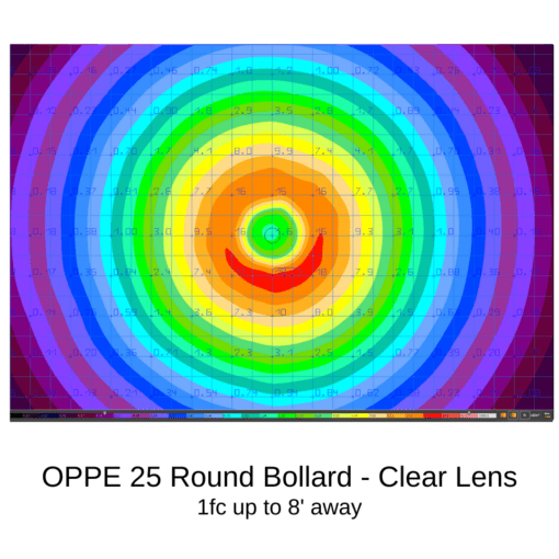 25w round clear lens bollard