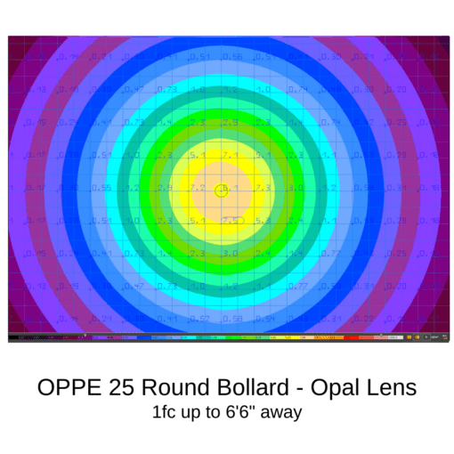 25w round opal lens bollard