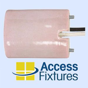 Pink open-rated mogul socket for open-rated metal halide and pulse start metal halide lamps.