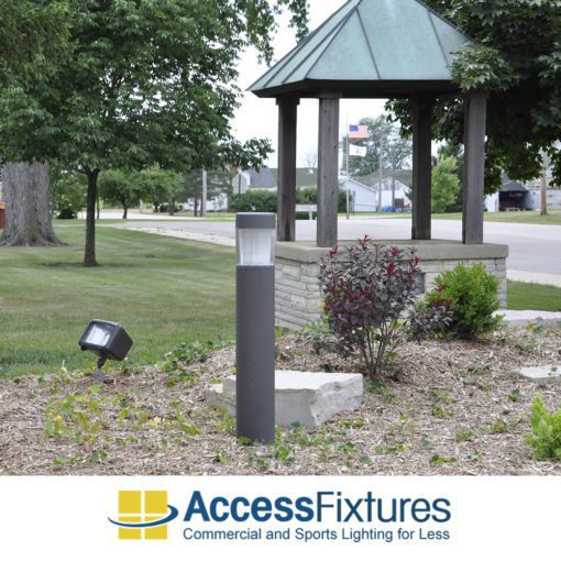 Bronze Round Flat Top Commercial Bollard Light with Type 5 Glass