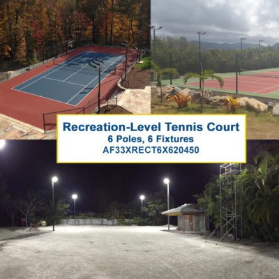 6-pole outdoor LED tennis court lighting