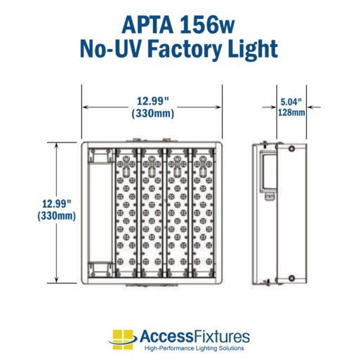 APTA 156w LED High Bay (No UV) 347-480v: 200,000-Hr. Life dimensions