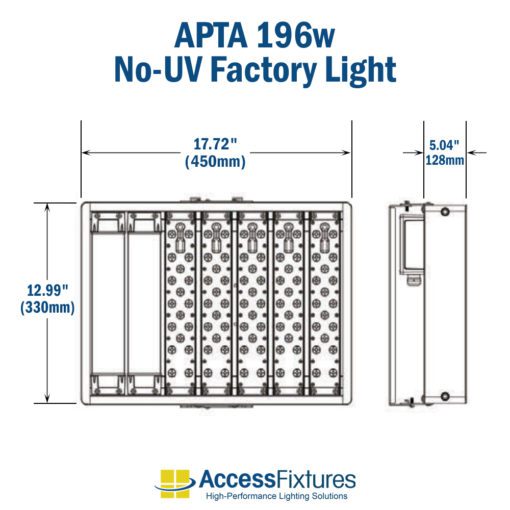 APTA 196w LED High Bay (No UV) 347-480v: 200,000-Hr. Life dimensions