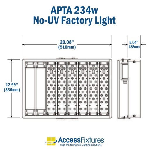 APTA 234w LED High Bay (No UV) 120-277v: 200,000-Hr. Life dimensions