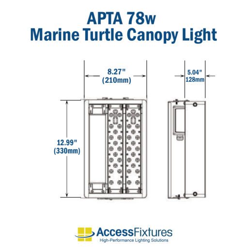APTA 78w Turtle-Friendly LED Canopy Light 120-277v: 200,000-Hr. Life dimensions