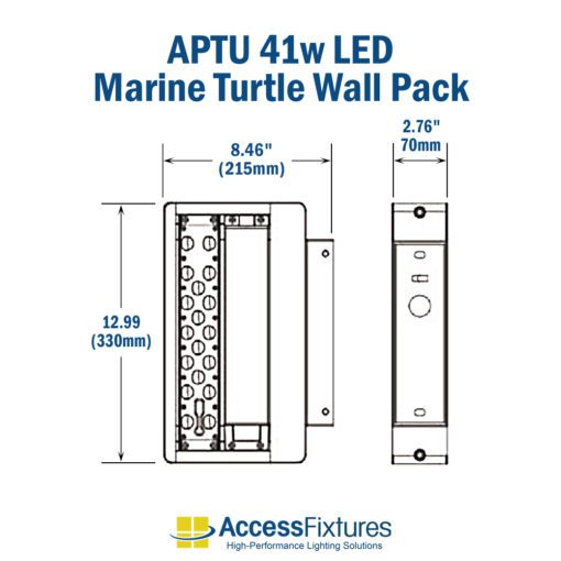 APTU 41w Marine Turtle Wall Pack 120-277v: Extreme Life dimensions