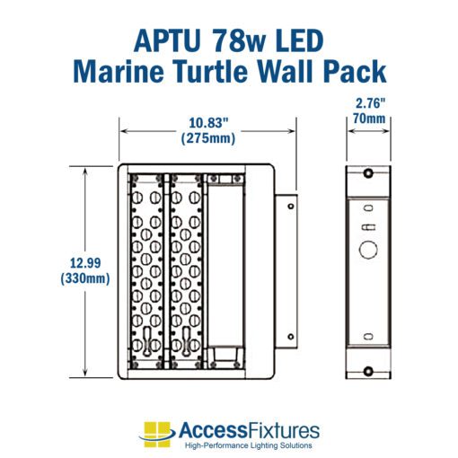 APTU 78w Turtle-Friendly LED Wall Pack 347-480v: 200,000-Hr. Life