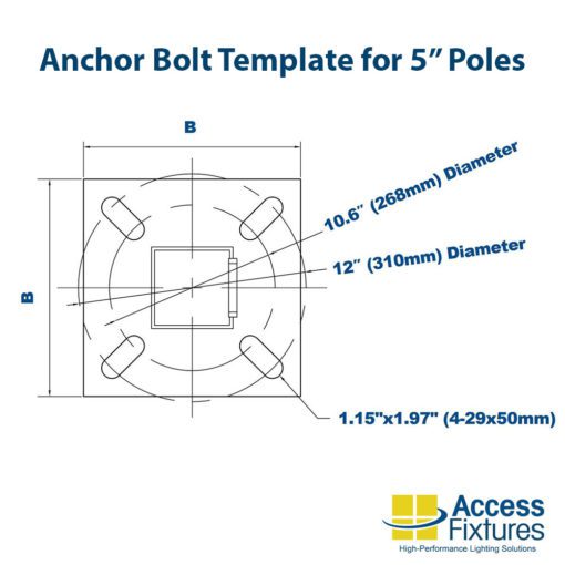 Base Template for 5" x 5", 30-Foot Poles
