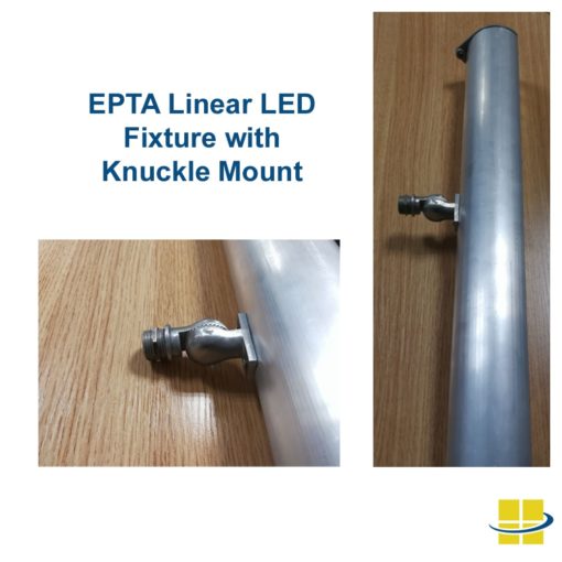 EPTA linear led fixture knuckle mounting