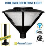 RITO 191w LED Enclosed Post Light with Aluminum Pole IP66 ANSU CSA