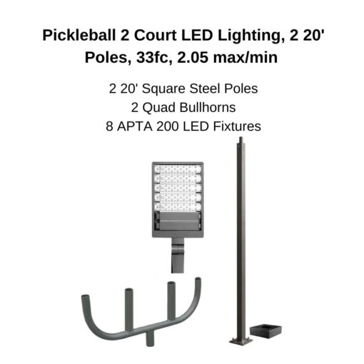 2 court pickleball LED lighting package 33fc