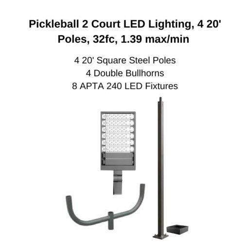 Pickleball 2 court lighting package 32fc 1.39 max/min