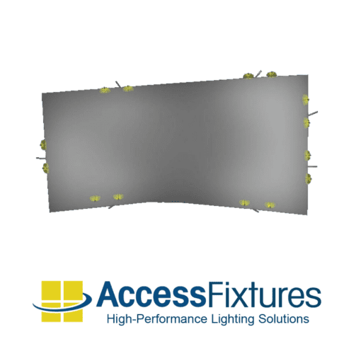 Outdoor Riding Arena LED Lighting 190'x135', 7 Poles, 3200w, 15fc photometrics