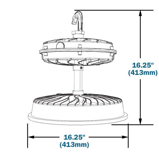 EMBU 179w LED High Bay for High Temperature Locations, Mount at 30-50 ft, 120-277v