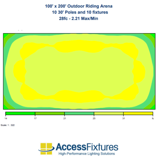 100x200 outdoor riding arena 28fc 2.21 max/min photometrics image