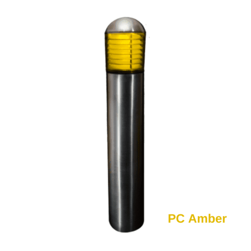 PC amber steel bollard light