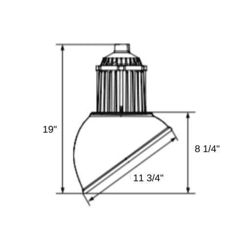angled FWC luminaire dimensions