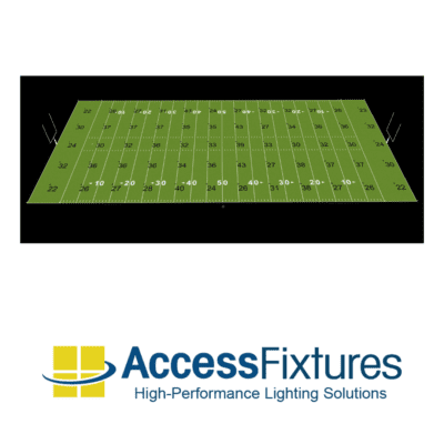 6 pole 42 fixture football field lighting
