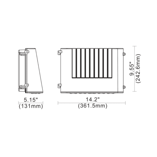 76w wall pack dimensions