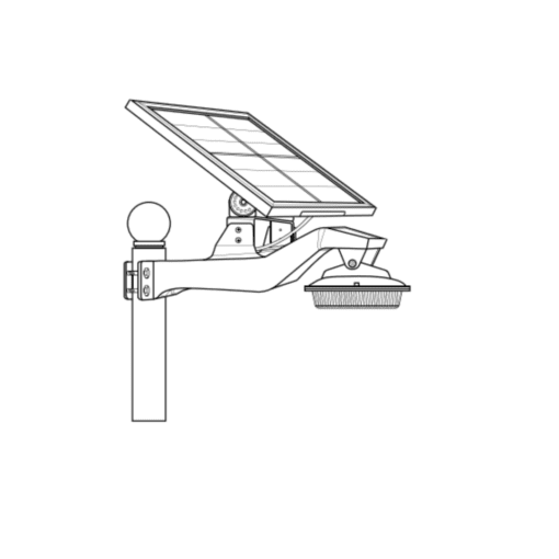 LED solar area light round pole mount