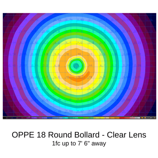 18w round bollard clear lens