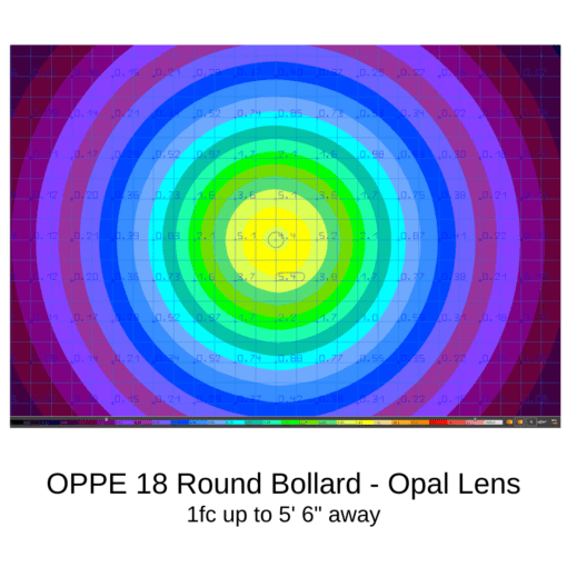18w round opal lens bollard
