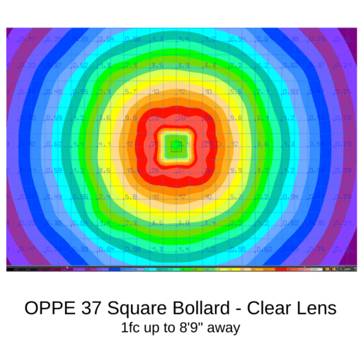 37w square clear lens bollard