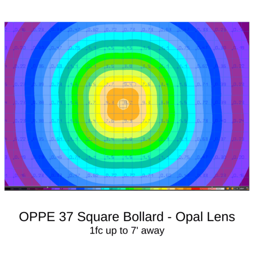 37 square bollard opal