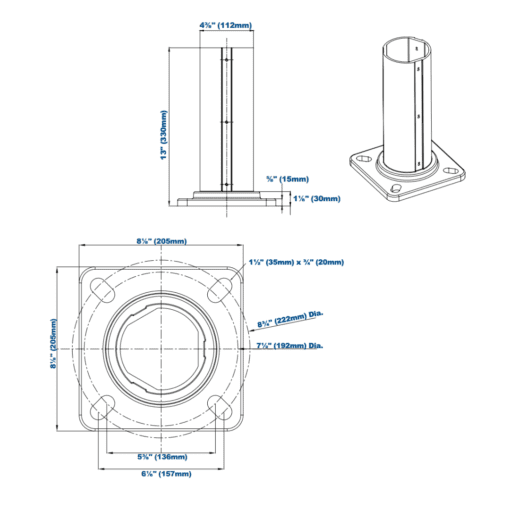 Column light base dimensions