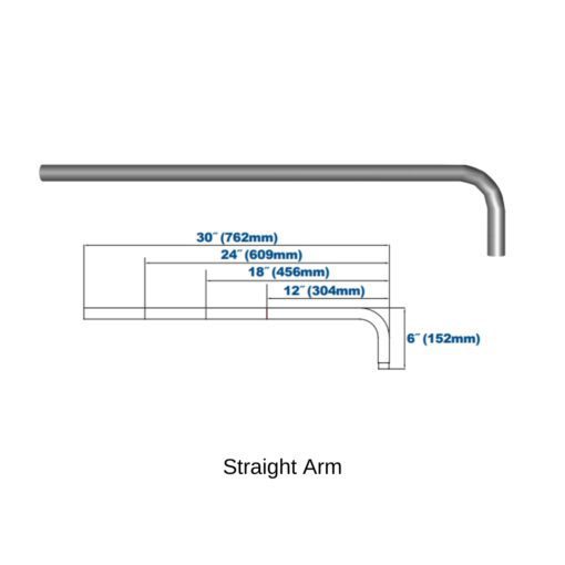 straight arm dimensions