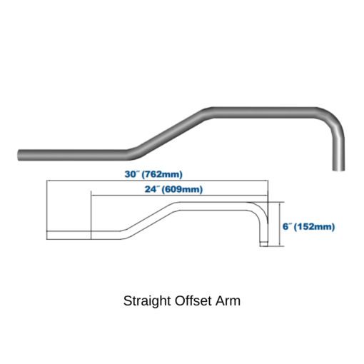 straight offset arm dimensions