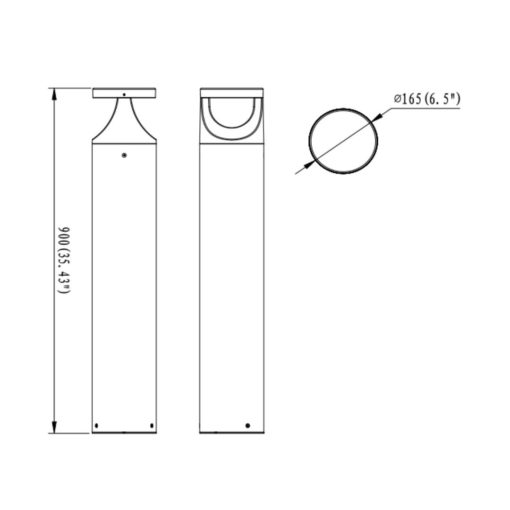 ARCI bollard light dimensions