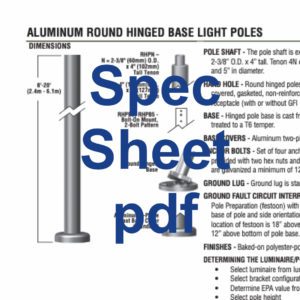 Base-hinged aluminum light poles spec sheet link