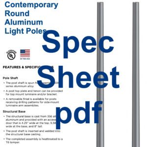 Contemporary round aluminum light pole spec sheet link
